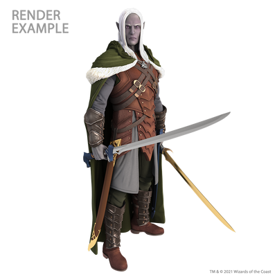 D&D: Full-Sized Drizzt Foam Statue