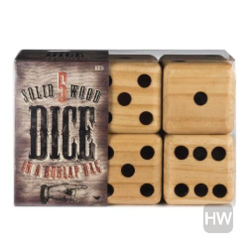 5 Giant Wood Dice