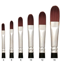 Trekell Crimson Taklon Synthetic Artist Brushes - Short Handle for Oil & Acrylic Painting