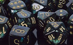 Scarab Polyhedral Jade/gold 7-Die Set