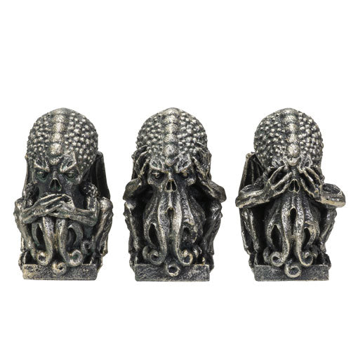 Cthulhu See Hear Speak No Evil Statue Set