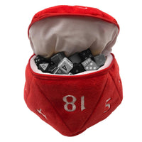 D20 Plush Dice Bag - Red