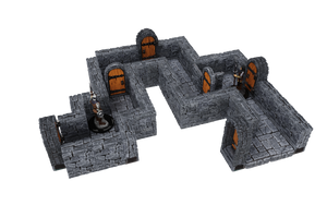 WarLock Tiles: Expansion Pack - 1 in. Dungeon Straight Walls