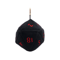 D20 Plush Dice Bag - D&D Black and Red