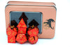 Red Chrome with Gold Solid Metal Barbarian Dice Set