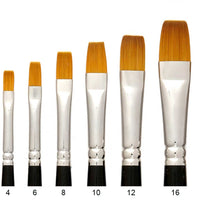 Trekell Golden Taklon Short Handle Artist Brushes for Acrylic and Watercolor Painting