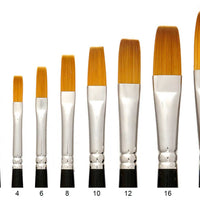 Trekell Golden Taklon Short Handle Artist Brushes for Acrylic and Watercolor Painting