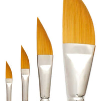 Trekell Golden Taklon Short Handle Artist Brushes for Acrylic and Watercolor Painting