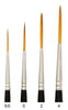 Trekell Golden Taklon Long Handle Artist Brushes - Synthetic Bristles for Acrylic and Oil Painting