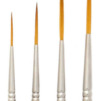 Trekell Golden Taklon Long Handle Artist Brushes - Synthetic Bristles for Acrylic and Oil Painting