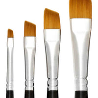 Trekell Golden Taklon Short Handle Artist Brushes for Acrylic and Watercolor Painting