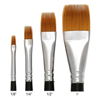 Trekell Golden Taklon Short Handle Artist Brushes for Acrylic and Watercolor Painting