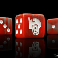 Robot Helm, Red 16mm Dice