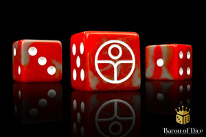 Universal Peace, Red, 16mm Dice