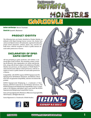 The Manual of Mutants & Monsters: Gargoyle for Icons