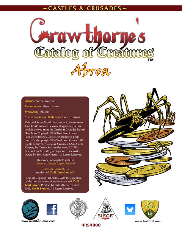 Castles & Crusades Crawthorne's Catalog of Creatures: Abroa