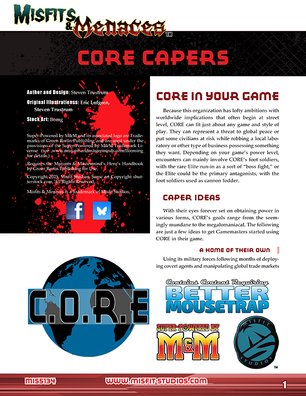 Misfits & Menaces: CORE Capers