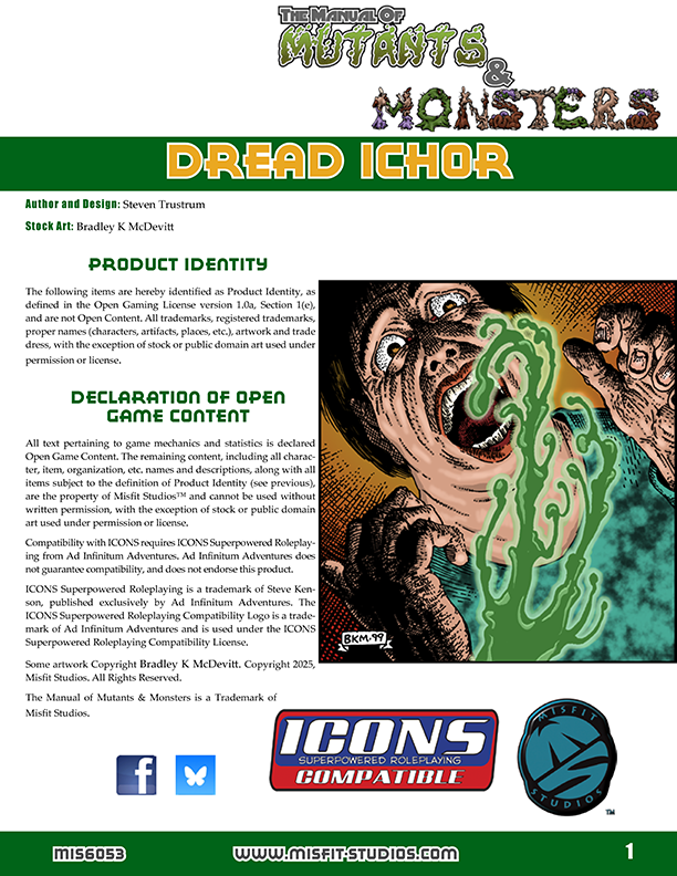 The Manual of Mutants & Misfits: Dread Ichor for Icons