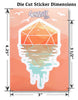 Sticker: A D20 Sunset Waterproof Die Cut