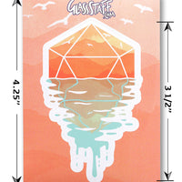 Sticker: A D20 Sunset Waterproof Die Cut