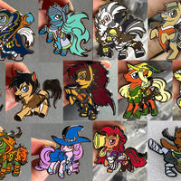 Set of 13 1.5" Hard Enamel RPG Pony Adventure Pins