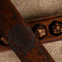 Aztec Mahogany Obsidian Stone Dice Set - Dice Around the World Collection