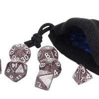 Black Sparkle Dice - 7 Piece Set