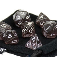 Black Sparkle Dice - 7 Piece Set