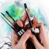 Trekell Crimson Taklon Synthetic Artist Brushes - Long Handle for Oil & Acrylic Painting