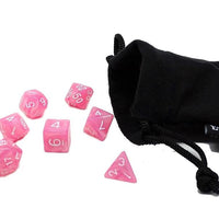 Pink Marble Dice Collection - 7 Piece Set