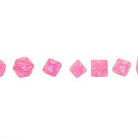 Pink Marble Dice Collection - 7 Piece Set