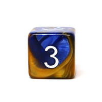 Blue and Amber Granite Dice Collection - 7 Piece Set