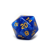 Royal Blue Marble Dice Collection - 7 Piece Set