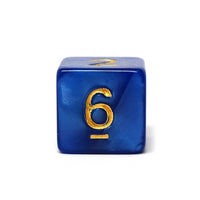 Royal Blue Marble Dice Collection - 7 Piece Set