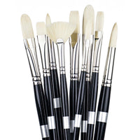 Trekell Hog Bristle Long Handle Artist Brushes for Oil Painting