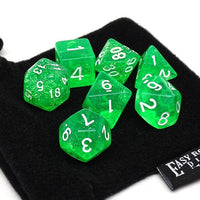 Translucent Green Galaxy - 7 Piece Dice Collection