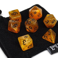 Translucent Amber Galaxy - 7 Piece Dice Collection