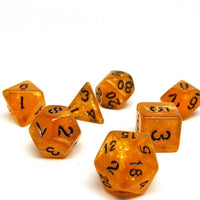 Translucent Amber Galaxy - 7 Piece Dice Collection