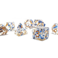 Translucent Starburst with Gold Numbering Dice Collection - 7 Piece Set