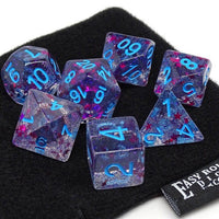 Translucent Starburst with Powder Blue Numbering Dice Collection - 7 Piece Set