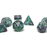 Marble with Green Glitter - Silver Font - 7 Piece Set