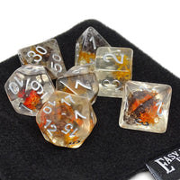 Translucent Neuron Brown and Amber Dice Collection - 7 Piece Set