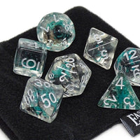 Translucent Neuron Green and Black Dice Collection - 7 Piece Set