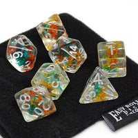 Translucent Neuron Teal and Orange Dice Collection - 7 Piece Set