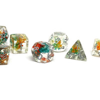 Translucent Neuron Teal and Orange Dice Collection - 7 Piece Set