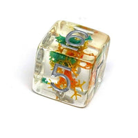 Translucent Neuron Teal and Orange Dice Collection - 7 Piece Set