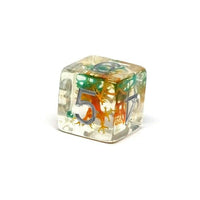 Translucent Neuron Teal and Orange Dice Collection - 7 Piece Set