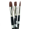 Trekell Crimson Taklon Synthetic Artist Brushes - Short Handle for Oil & Acrylic Painting