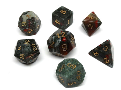 Stone Dice Collection - African Bloodstone - Signature Font