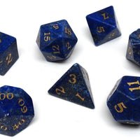 Stone Dice Collection - Lapis with Gold Numbering - Signature Font